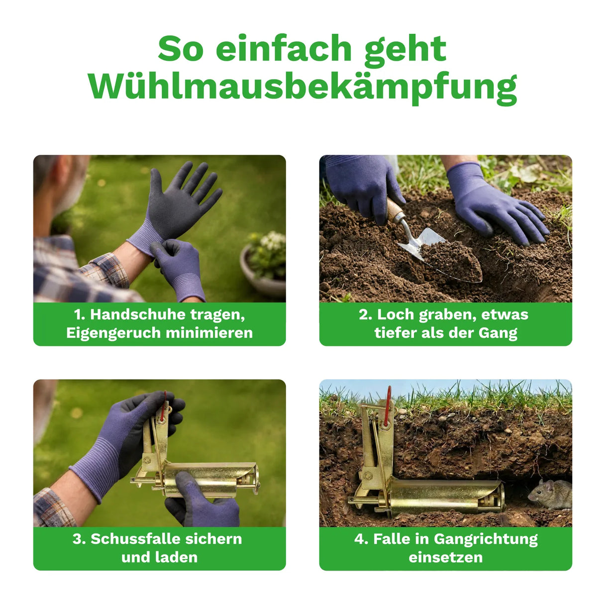 Wühlmausschussgerät »Set« Schussfalle inkl. 50 Platzpatronen