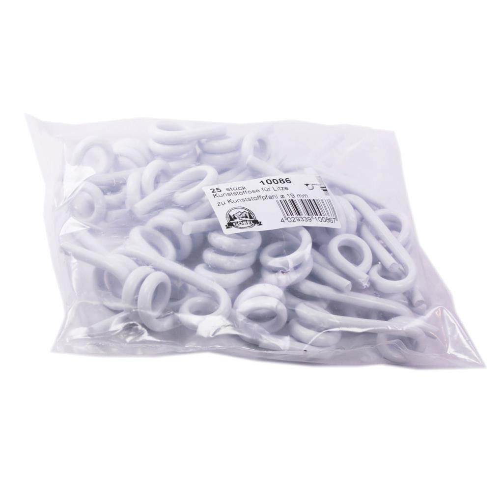 25x Klemmisolator »Kunststoffpfahl« für Ø 19mm Pfahl · Litze