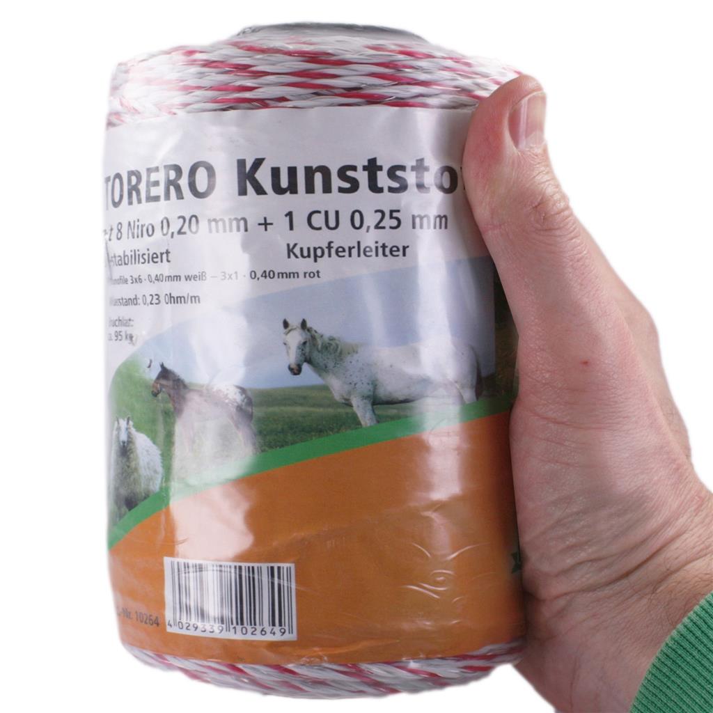Weidezaunlitze »Torero« Kunststofflitze · 400m, weiß-rot