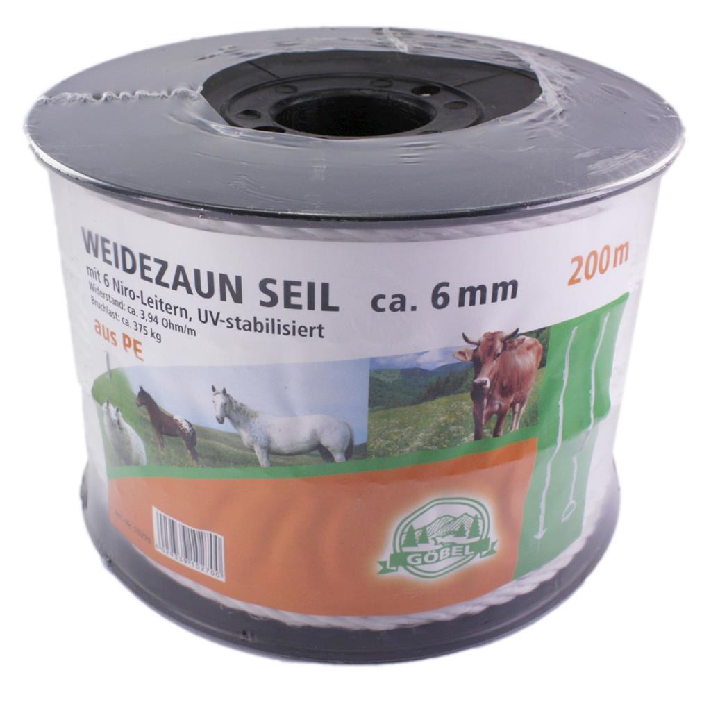Weidezaunseil »Classic« Elektroseil · 6mm, 200m, weiß