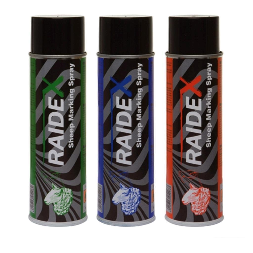 Schafzeichenspray »Raidex« markiert Alter, etc · 500ml, in 3 Farben