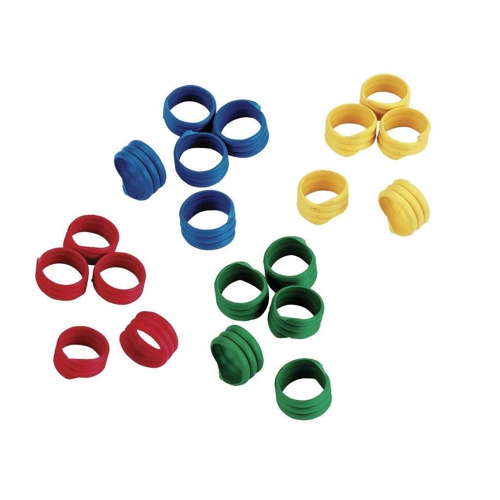Hühnerringe »Classic« 80x, Tierkennzeichnung · 16mm, 4-farbig