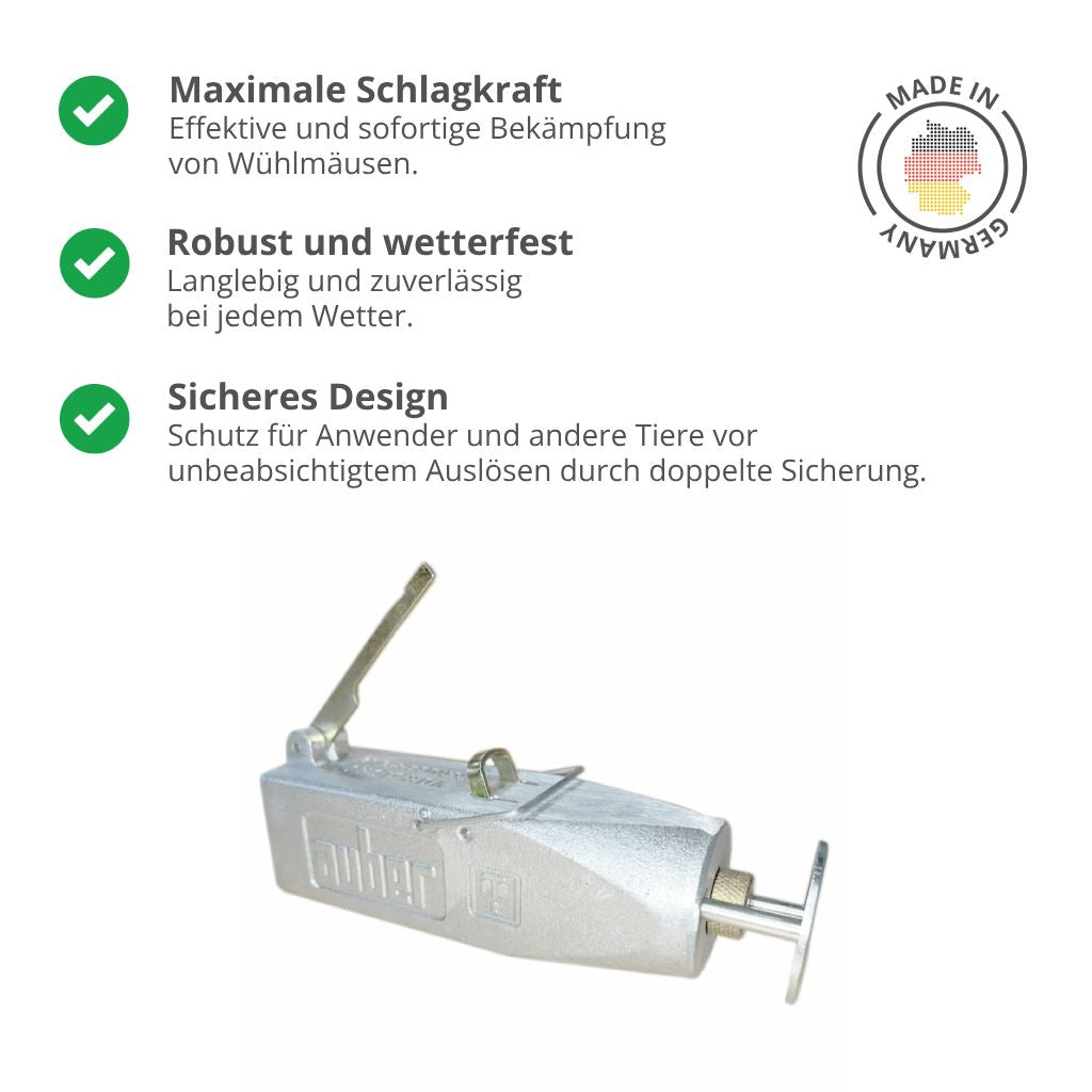 Wühlmaus Selbstschussfalle Auber »Set« inkl. 50 Platzpatronen