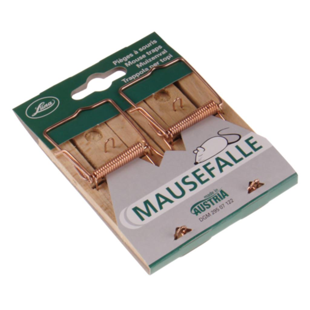Mausefalle »Luna« 2x, mit Sicherheitsspannvorrichtung · Holz