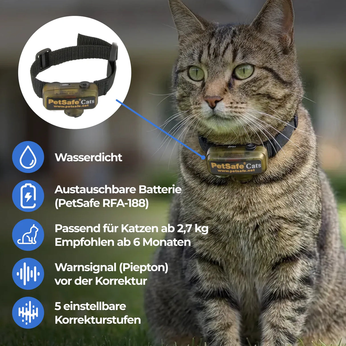 Unsichtbarer Katzenzaun »Pet Safe« Zusatz Katzenhalsband · 54g