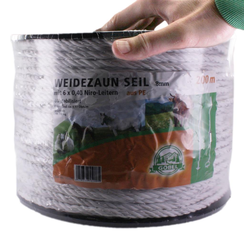 Elektroseil »Plus« Elektroseil · 8mm, 200m, weiß