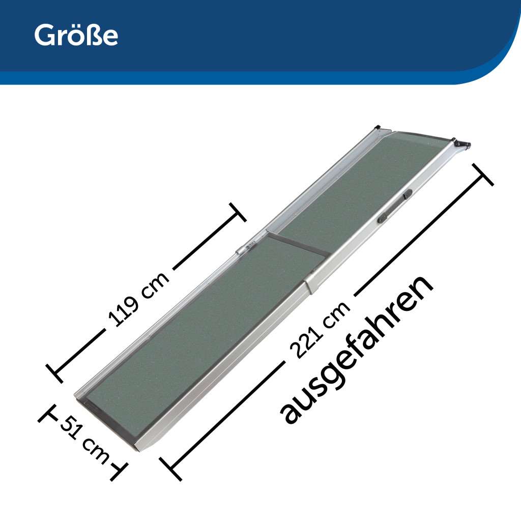 Hunderampe Deluxe »Teleskop« Extra lang 221cm · bis 136kg