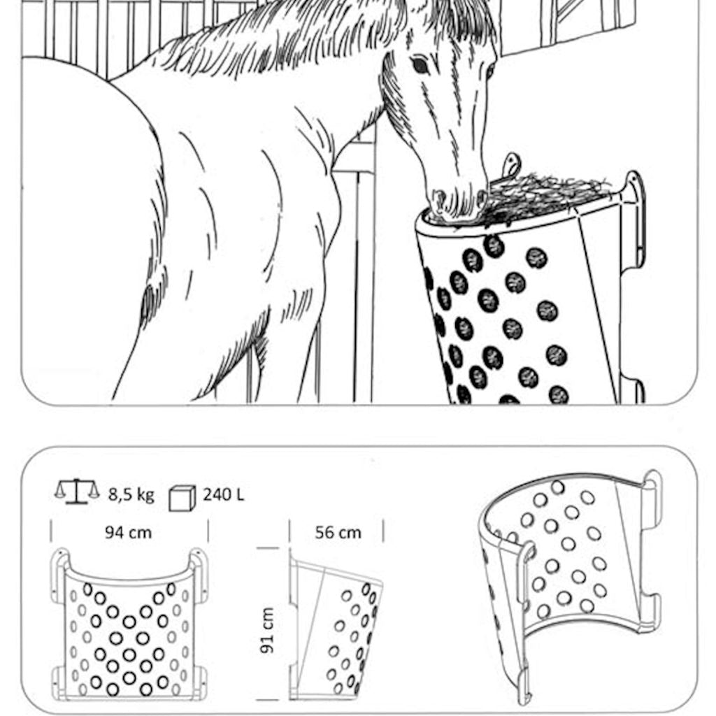 Heuspender »Kenny« Futtertrog für Wandmontage · 240l