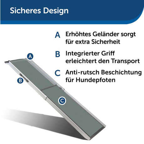 Hunderampe Deluxe »Teleskop« Extra lang 221cm · bis 136kg