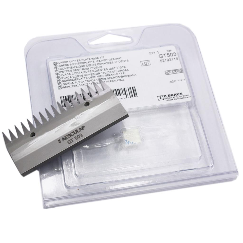 Scherkamm »Aesculap GT 503« obere Schneidplatte 17 Zähne