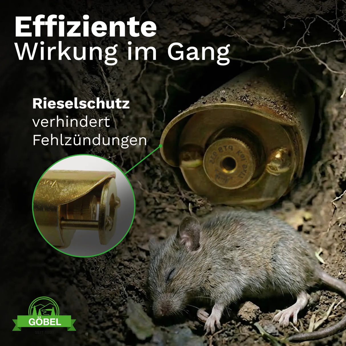 2x Wühlmausschussgerät »Set« Wühlmausfallen inkl. 50 Platzpatronen