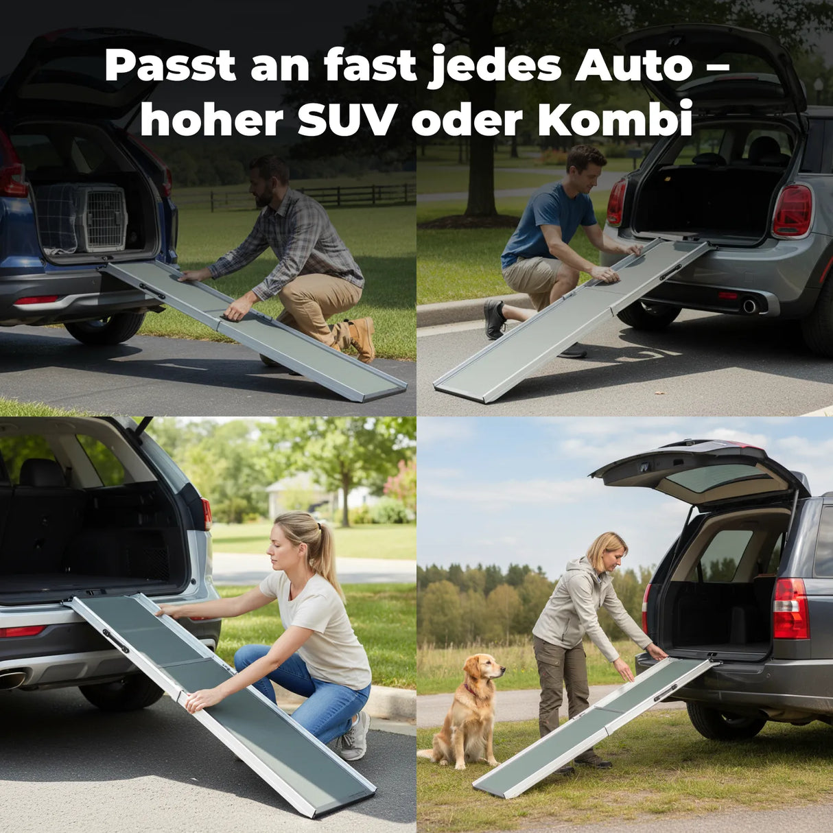 Hunderampe Deluxe »Teleskop« Extra lang 221cm · bis 136kg