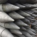 125 x Recycling Pfähle »Rund« 1,75m 6cm Palette